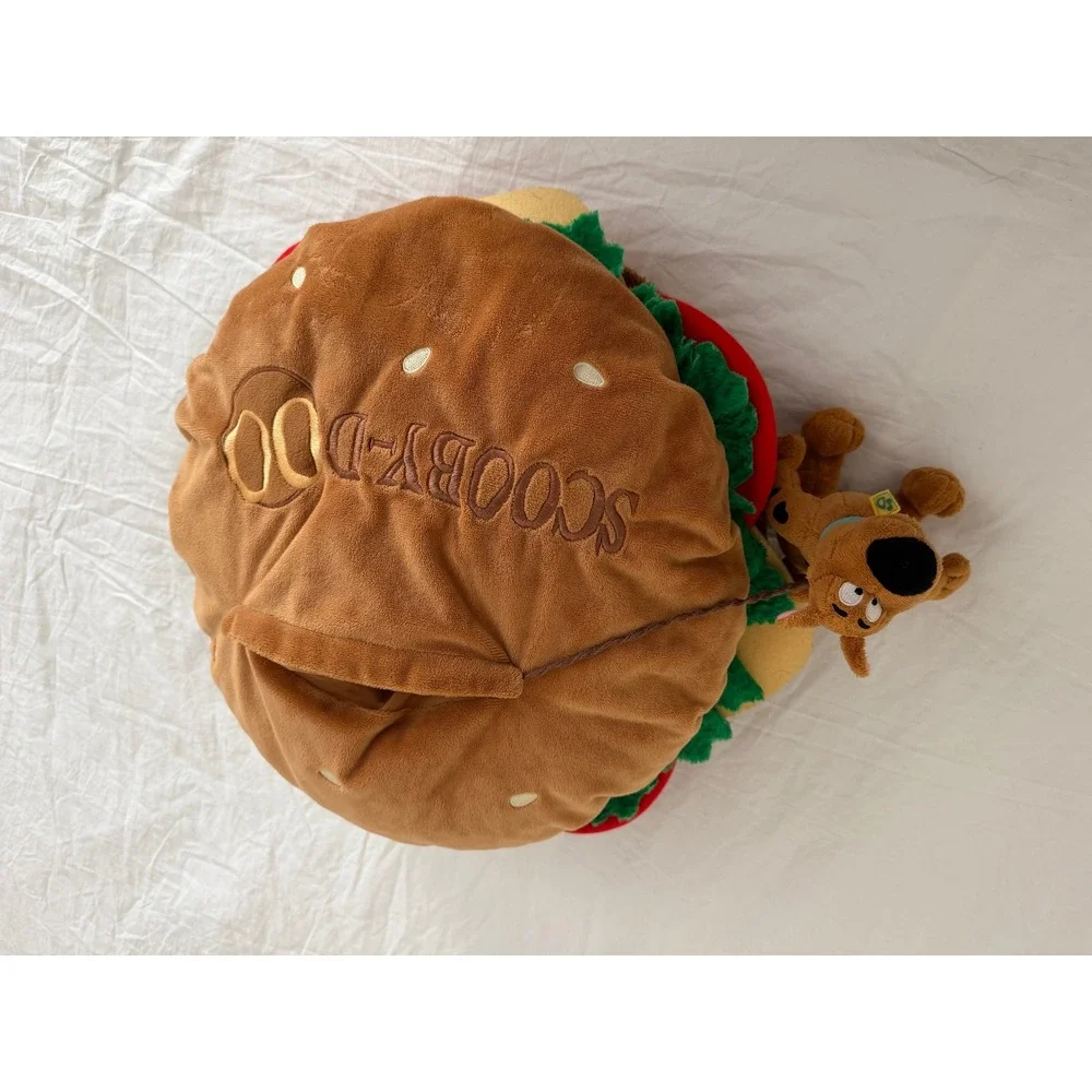Universal Studios Scooby Doo Hamburger Plush Pillow with Removable Mini Plush